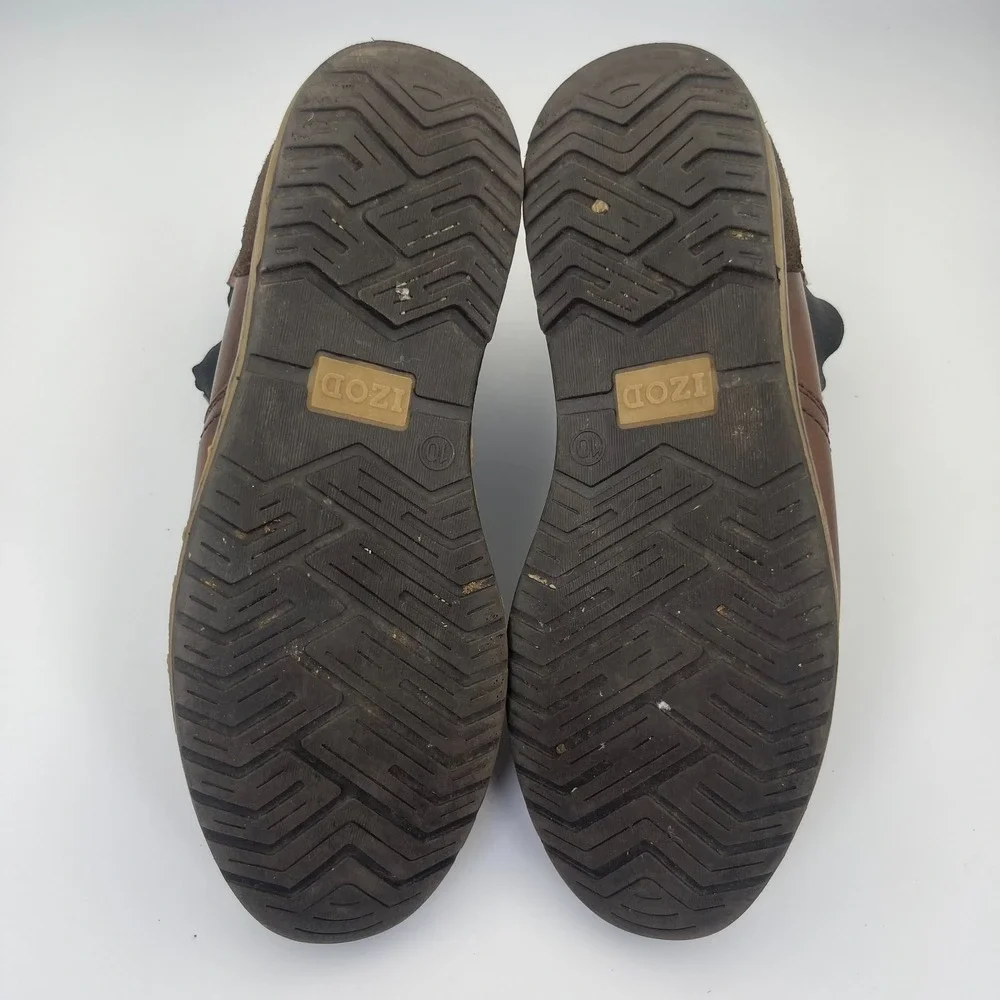 IZOD Lucas Pull-On Chelsea Boots Men's Size 10M Brown Memory Foam Chukka Comfort